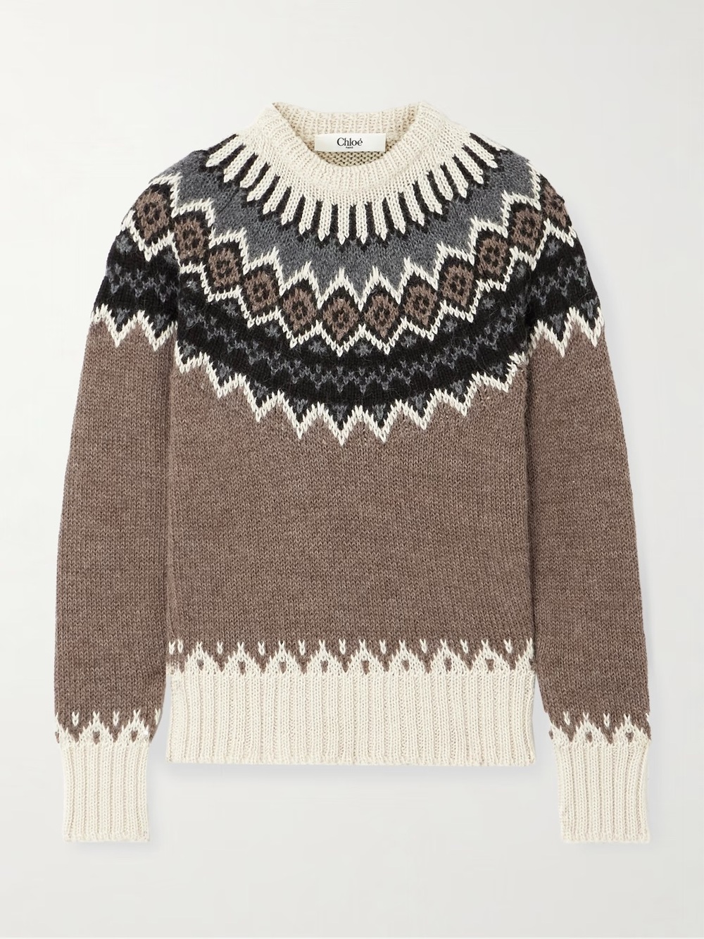 Chloe fair isle alpaca wool and cashmere sweater - Picture 2 of 10